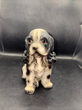 Royal Crown Hand Painted Cocker Spaniel Ceramic Dog Figurine Handmade
